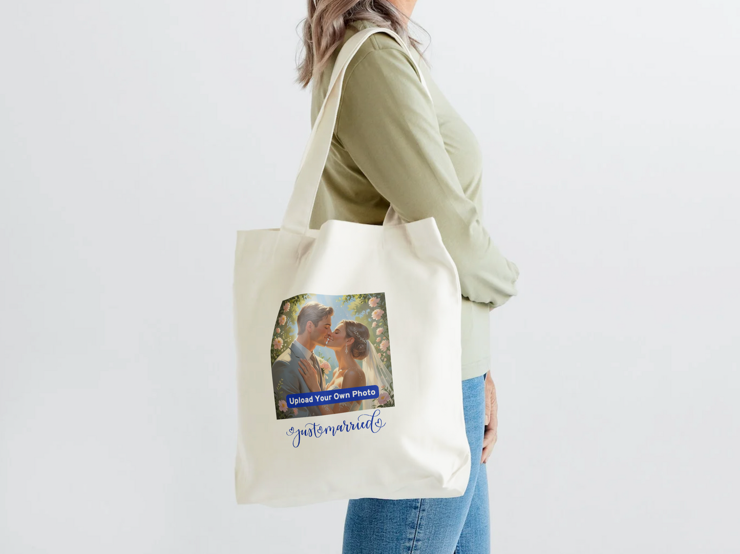 Just Married Custom Tote Bag